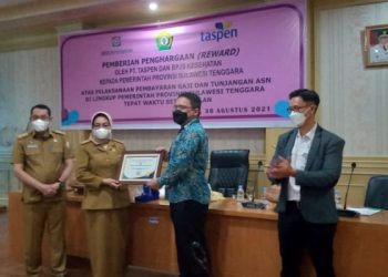 Sistem Digitalisasi BPKAD Sultra Diganjar Penghargaan dari Taspen dan BPJS Kesehatan