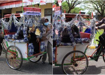 Diarak Pakai Becak, Polres Konawe Lepas Dua Purnawirawan