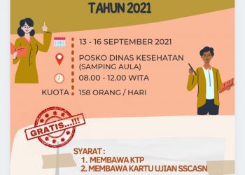 Pemkot Kendari Siapkan Swab Antigen Gratis bagi Peserta CPNS dan PPPK