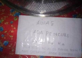 Tinggalkan Surat di Rumah Korban, Pencuri di Kolut Mengaku Rugi
