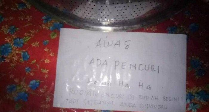 Tinggalkan Surat di Rumah Korban, Pencuri di Kolut Mengaku Rugi
