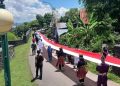 Bendera Merah Putih Sepanjang 200 Meter Diarak Keliling Keraton Buton
