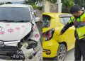 Gegara Rem Mendadak, Dua Kendaraan Roda Empat Terlibat Laka Lantas di Kendari