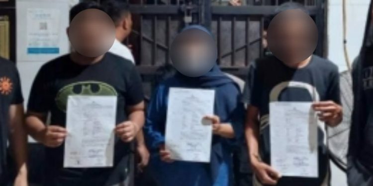 Ketgam: Tiga warga terduga penyelundup BBM subsidi ditangguhkan. Foto: Ist