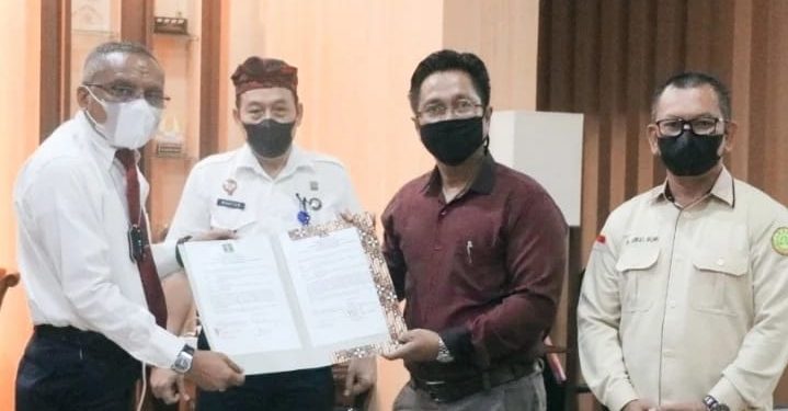 Ketgam: Kantor Wilayah Kementerian Hukum dan HAM (Kemenkumham) Sulawesi Tenggara (Sultra) menggelar penandatanganan kontrak pelaksanaan bantuan hukum dan perjanjian kinerja Tahun 2022.