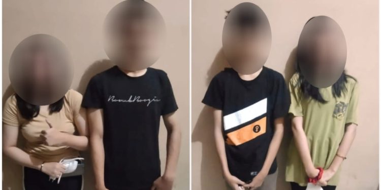 Ketgam: Dua pasangan pelajar diamankan polisi di kamar hotel di Konawe. Foto: Istimewa