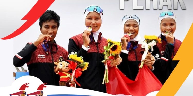 Ketgam : Tim dayung putri Peraih medali perak di SEA Games ke 31 Vietnam, salah satunya berasal dari Sultra.
