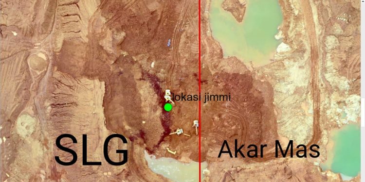 Ketgam: Lahan koridor PT SLG dan PT Akar Mas yang menjadi lokasi tewasnya seorang karyawan bernama Yuda. Foto: Istimewa