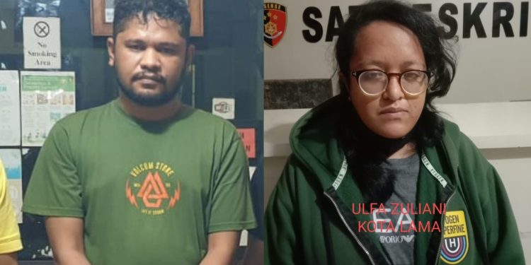 Ketgam :Pasangan sejoli yang nekat mencuri perhiasan. Foto: Herlis