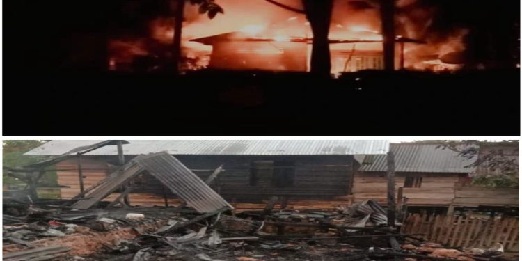 Ketgam : Satu unit rumah warga di Desa Bungi, Kecamatan Kontunaga, Kabupaten Muna, Ludes Dilalap si jago merah.