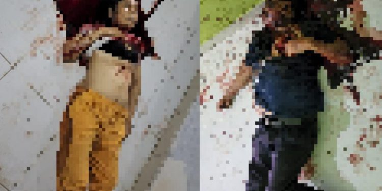 Ketgam : Kondisi Pasutri di Baubau tewas berlumuran darah. Foto: Istimewa