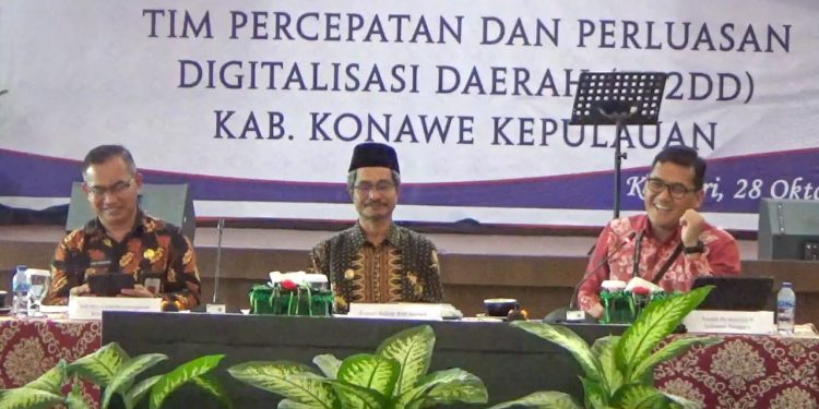 Ketgam : Rapat koordinasi Pemkab Konawe Kepulauan bersama perwakilan BI Sultra, Jum'at 28 Oktober 2022.