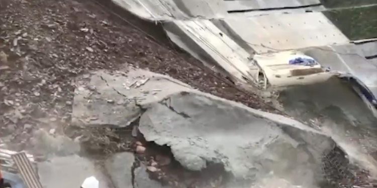 Kondisi tembok Bendungan Ameroro Konawe setelah ambruk