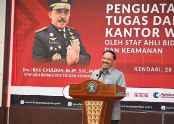 Sambangi Kanwil Kemenkumham, Ibnu Chuldun beri Penguatan Tugas dan Fungsi Pengayom di Sultra