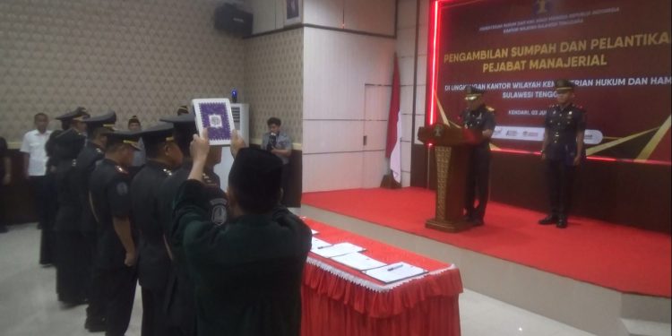Kakanwil lantik pejabat di Kemenkumham Sultra
