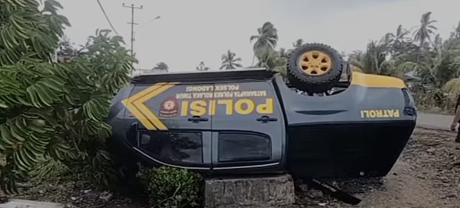 Kondisi mobil usai kecelakaan
