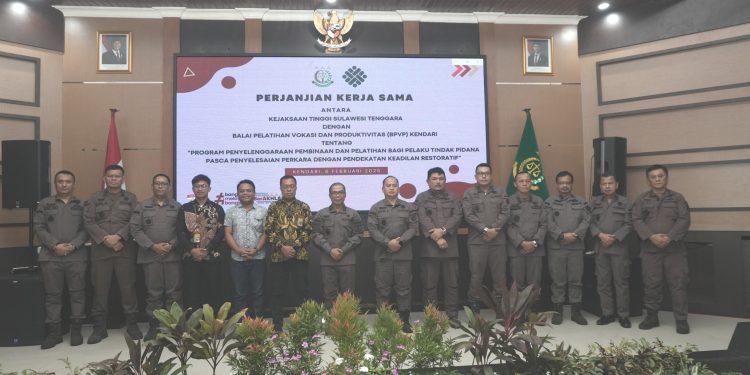 Kejati Sultra dan BPVP Sultra Teken MoU Pelatihan Bagi Pelaku Tindak Pidana