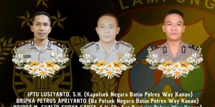 3 Polisi gugur saat bertugas