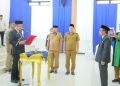 Bupati Kolaka Timur Abd Azis Lantik La Fala sebagai Pj Sekda, Senin (14/7/2025). (Foto: Istimewa)