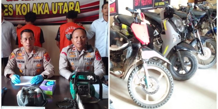 Pencurian Motor di Kolut Terungkap Setelah Kebakaran, 8 Motor Curian dan 2 Pelaku Diamankan
