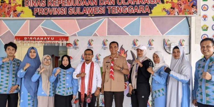 Wakil Bupati Buton Utara, Rahman, temui Kepala Dinas Kepemudaan dan Olahraga Sulawesi Tenggara (Sultra), La Ode Hidayat, Kamis (14/8/2025). (Foto: Istimewa)