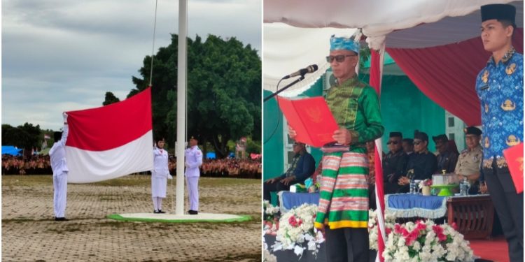 Pemerintah Kabupaten Buton Utara, gelar upacara Hari Sumpah Pemuda ke-97 di Pelataran Islamic Center Taman Minaminanga, Kecamatan Kulisusu, Selasa (28/10/2025). (Foto: Istimewa)