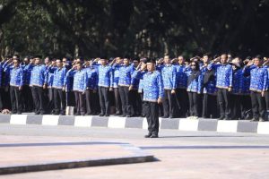 Wakil Gubernur Sulawesi Tenggara, Ir Hugua, pimpin Upacara Peringatan Hari Kesaktian Pancasila Tahun 2025 di halaman Kantor Gubernur Sultra, Rabu (1/10/2025). (Foto: Istimewa)