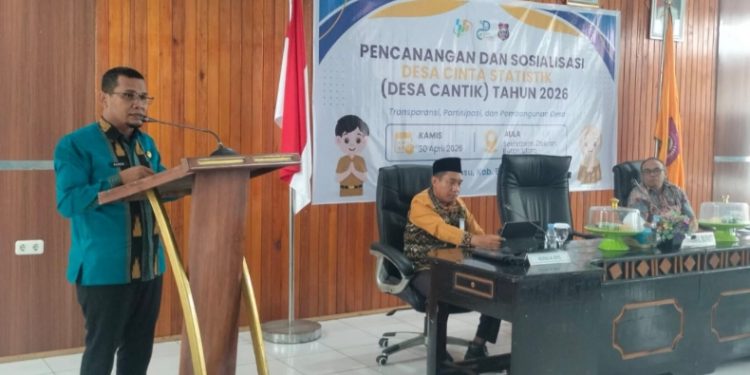 Wakil Bupati Buton Utara (Wabup Butur) Rahman, buka sosialisasi dan pencanangan Desa Cantik 2026 di Aula Sekretariat Daerah, Kamis (30/4/2026). (Foto' Istimewa)