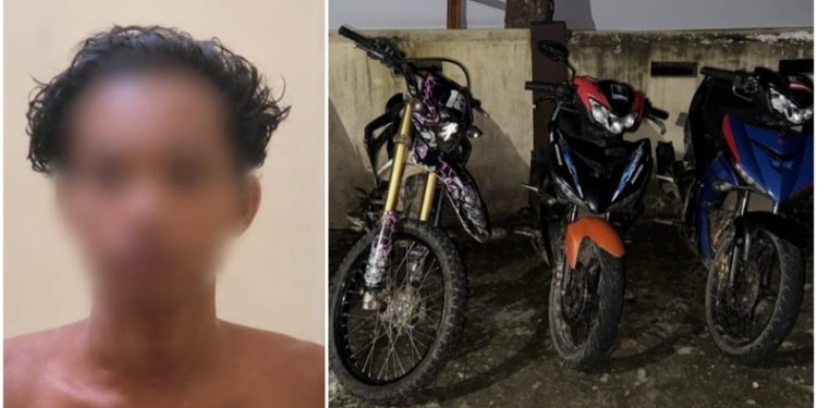Remaja 18 Tahun Pencuri Motor Lintas Kabupaten Ditangkap di Kebun Sawit Konawe Selatan. (Foto: Istimewa)