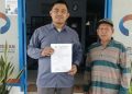 Kuasa Hukum Syarif Rahmatullah, SH (kiri) bersama ahli waris setelah Melaporkan Gubernur Sultra dan Kepala BPKAD Sultra di Kantor Ombudsman terkait Status Aset Tanah Depan ASR Center Kendari, Rabu (10/6/2026). (Foto: Istimewa)
